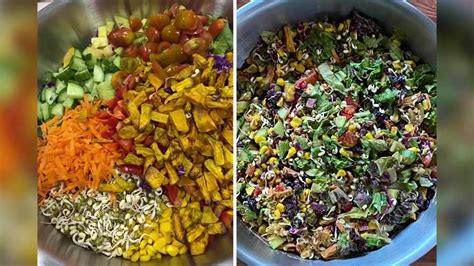 Check out how to make a rainbow salad and dressing with this easy ...