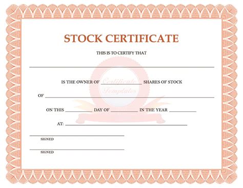 Free Stock Certificate Template Download – Cardtemplate.my.id