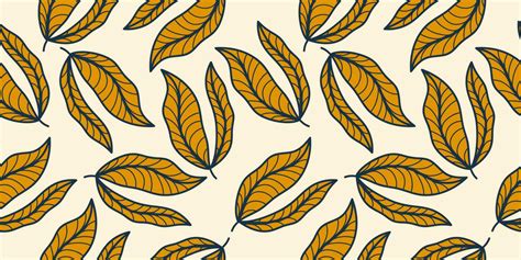 Orange Leaf Pattern in Vintage Style. Hand Drawn Seamless Floral Pattern for Fashion, Wallpaper ...