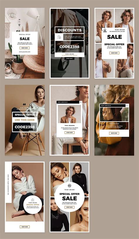 8 Promo Fashion Instagram Story Templates – fashion editorial layout | Instagram template design ...
