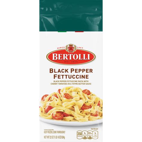 Bertolli Black Pepper Fettuccine Frozen Meals With Cherry Tomatoes in a ...