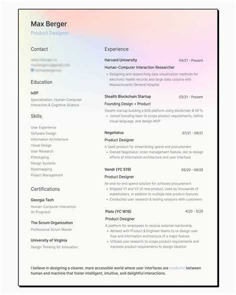 10 UX Designer Resumes Examples & Why They Work | Uxcel