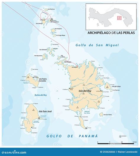 Vector Map Of The Panamese Archipelago Pearl Islands In The Gulf Of Panama | CartoonDealer.com ...