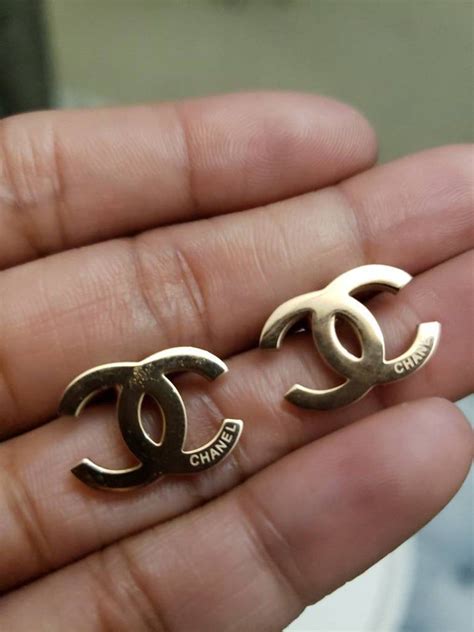 SALE/Authentic Chanel gold plated stud earrings. These are | Etsy Chanel Earrings, Chanel ...