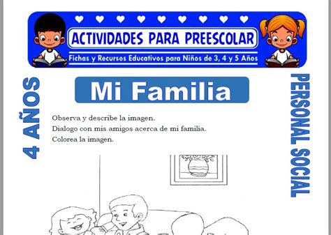 Mi Familia para Niños de 4 Años | Actividades para Preescolar – 2023