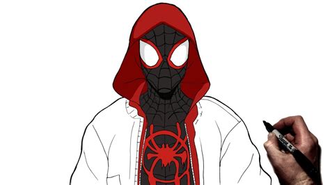 How To Draw Spiderman Miles Morales (Hoodie Suit) | Step By Step | Marvel - YouTube