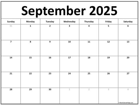 September 2025 calendar | free printable calendars