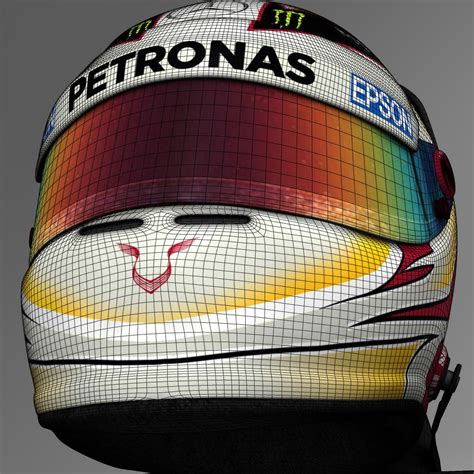 3D model Lewis Hamilton Helmet 2015 VR / AR / low-poly OBJ 3DS FBX C4D ...