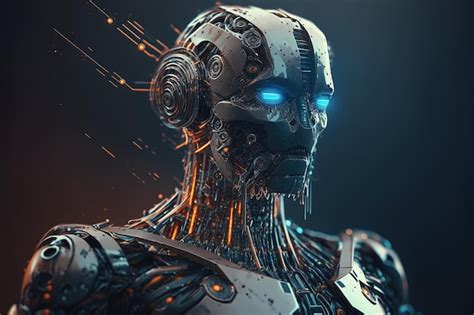 Premium AI Image | Conceptual art showing futuristic robots with ...