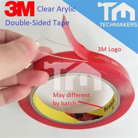 3M VHB Transparent Tape 10mm/ 5mm 3Meter Double Sided Tape Strong Acrylic Clear Permanent ...