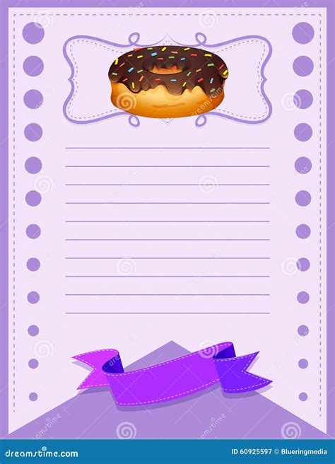 Line Paper Design with Chocolate Donut Stock Illustration - Illustration of dairy, sweets: 60925597