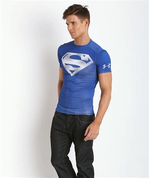 Under Armour Chrome Superman Heatgear Compression Shirt 1255041-400 ...