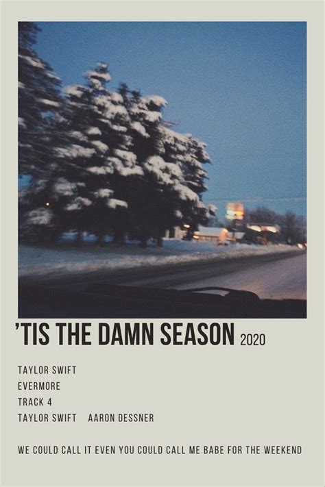 taylor swift tis the damn season evermore minimalist poster | Taylor ...