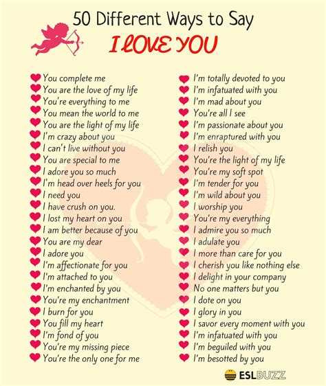 100+ Beautifully Romantic Ways To Say I LOVE YOU...! - ESLBuzz Learning English | Parole inglesi ...