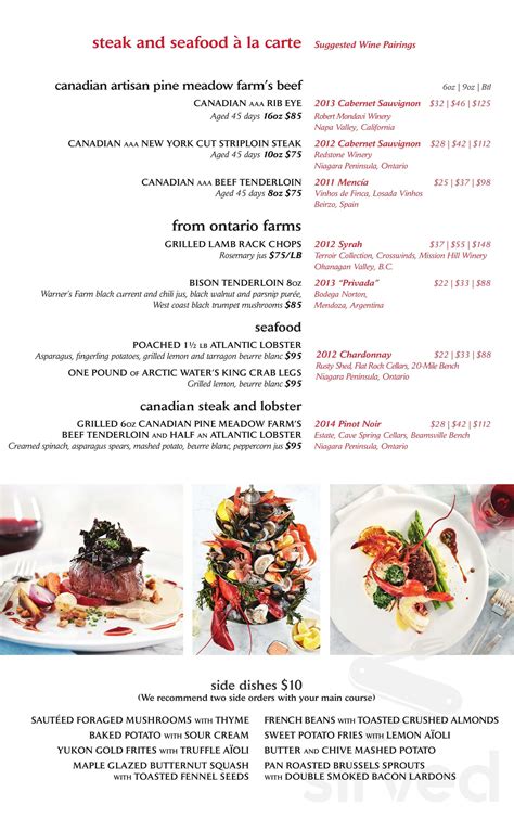 360 The Restaurant at the CN Tower menus in Toronto, Ontario, Canada