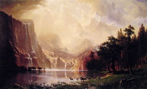 Among the Sierra Nevada Mountains, California - Albert Bierstadt - WikiArt.org - encyclopedia of ...