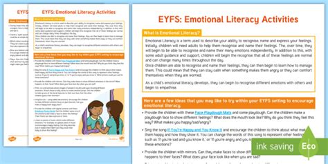 EYFS Emotional Literacy Activities | Primary Resources