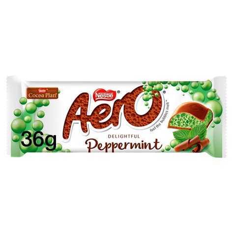 Aero Bubbly Peppermint Mint Chocolate Bar 36g | Single Chocolate Bars & Bags | Iceland Foods