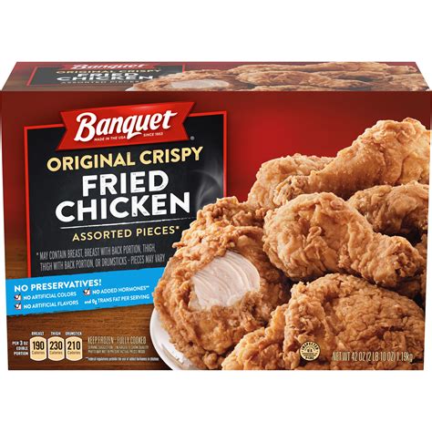 Banquet Bone-In Original Crispy Fried Chicken, 42 oz (Frozen) - Walmart.com