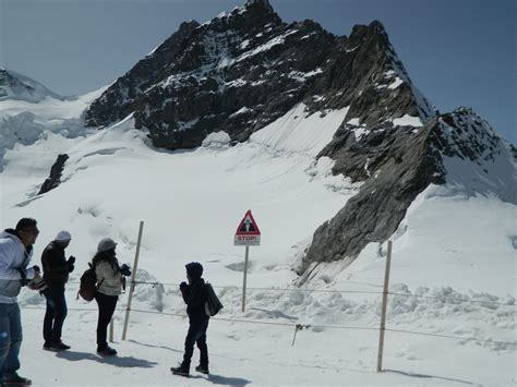 Jungfraujoch, Switzerland. A long stretch of snowy peaks