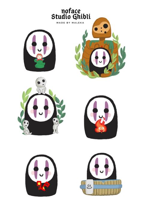 Cute kawaii noface digital clipart | Studio ghibli crafts, Ghibli ...