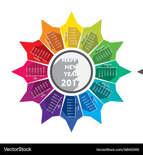 Creative new year 2017 calendar design Royalty Free Vector