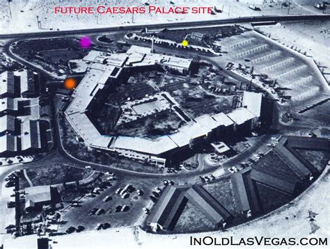 1946 aerial photo of the original Flamingo Hotel. The top of the photo shows the future (1966 ...