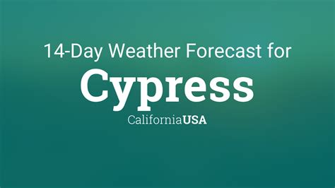 Cypress, California, USA 14 day weather forecast