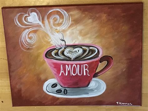 DIY Coffee Art Acrylics on Canvas - Step By Step Painting