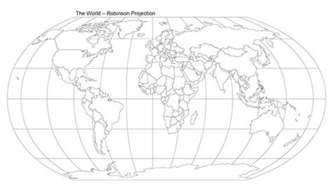 #2 World Robinson Projection Map for PowerPoint, Editable, Individual ...