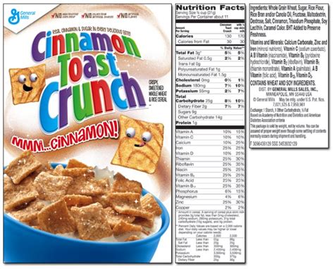 Cinnamon Toast Crunch Nutrition Facts Label – Besto Blog