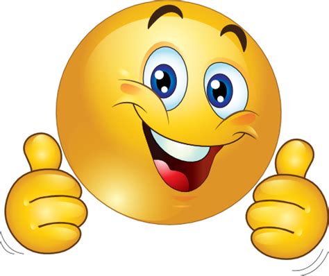 Two Thumbs Up Happy Smiley Emoticon Clipart | i2Clipart - Royalty Free Public Domain Clipart