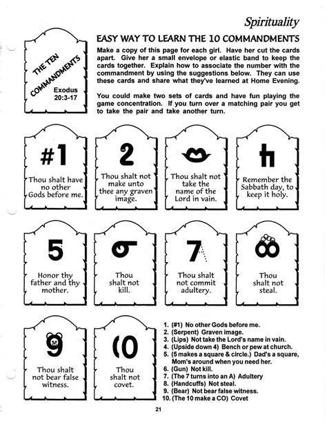 The Ten Commandments Worksheets