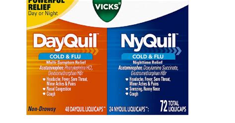 Vicks Dayquil & Nyquil Cough, Cold & Flu Relief Combo 48 Dayquil + 24 Nyquil Only $6 (Reg $16.98 ...