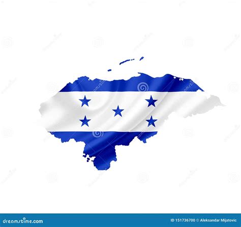 Map of Honduras with Waving Flag Isolated on White Stock Photo - Image of destination, national ...