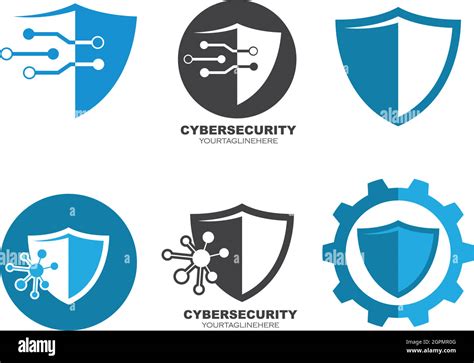 Cyber security logo with shield vector image Stock Vector Image & Art - Alamy