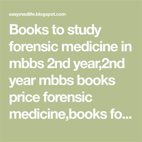 Books to study forensic medicine in mbbs 2nd year,2nd year mbbs books ...