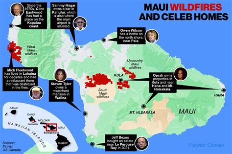 Hawaii wildfires threaten Oprah’s Maui estate, other A-listers’ homes ...