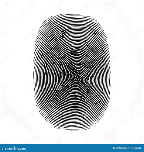 Black Fingerprint on a White Background Stock Illustration - Illustration of circle, finger ...