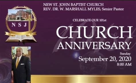 101st NSJ Church Anniversary Virtual Service - New St. John Baptist Church