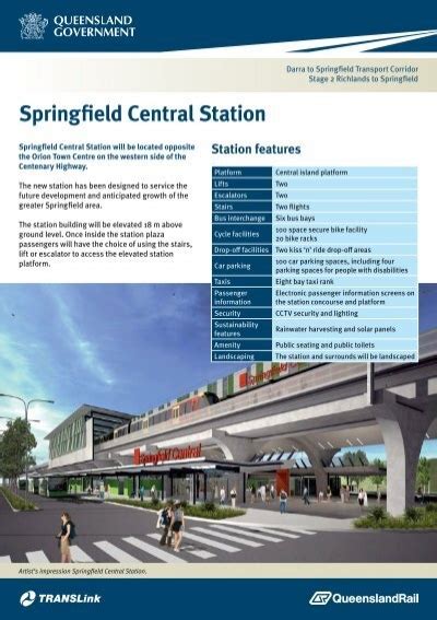 Springfield Central Station factsheet - Queensland Rail