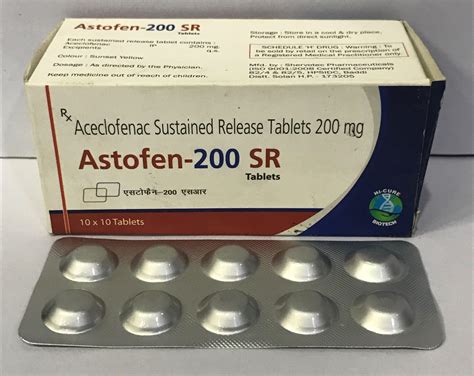 Aceclofenac 200 Mg Tablet, Treatment: Pain Reliever, Packaging Type: Aluminium-Aluminium, Rs 550 ...