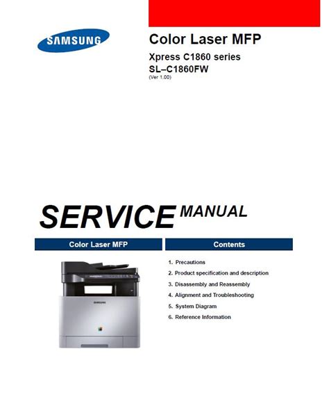 Samsung Xpress SL-C1860FW Service Manual Download in pdf