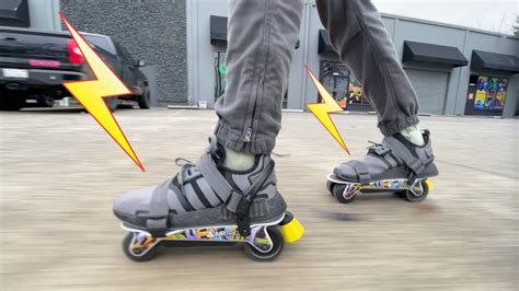 Strap-on Electric Roller Skates - Airtrick review - YouTube