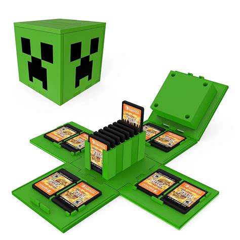 UFOPETIE Game Storage Box for Switch Game Cards Minecraft Games Cube up to 16 Games,Foldable ...