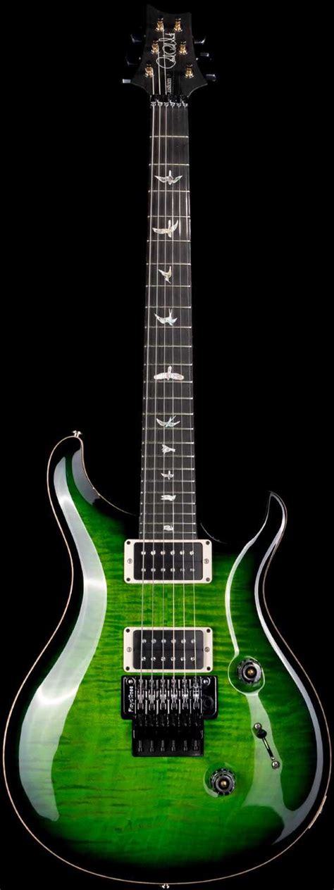 PRS Custom 24 Floyd Rose Flame Maple Top Ebony Board Green Aqua Burst - WildCat Guitars