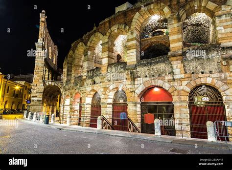 Verona Arena in a beautiful summer night in Verona, Italy (Arena di ...