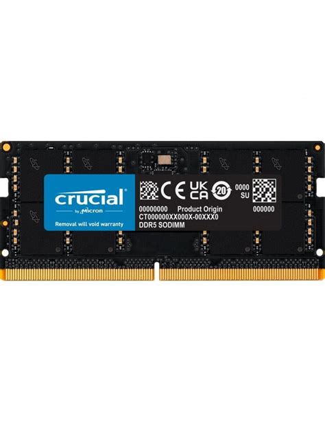 Crucial 8GB Kit (8GBx1) DDR5 4800MHz SODIMM Laptop Memory