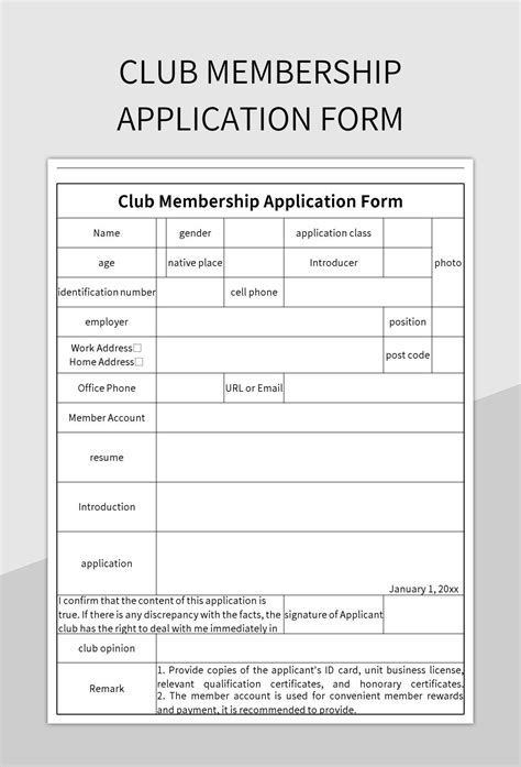 Free Club Membership Templates For Google Sheets And Microsoft Excel ...