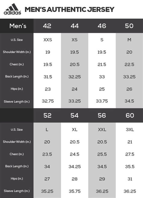 Jersey Number Size Chart